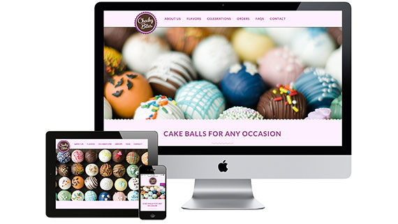 award-winning cakeball website design for Cheeky Bites of NJ