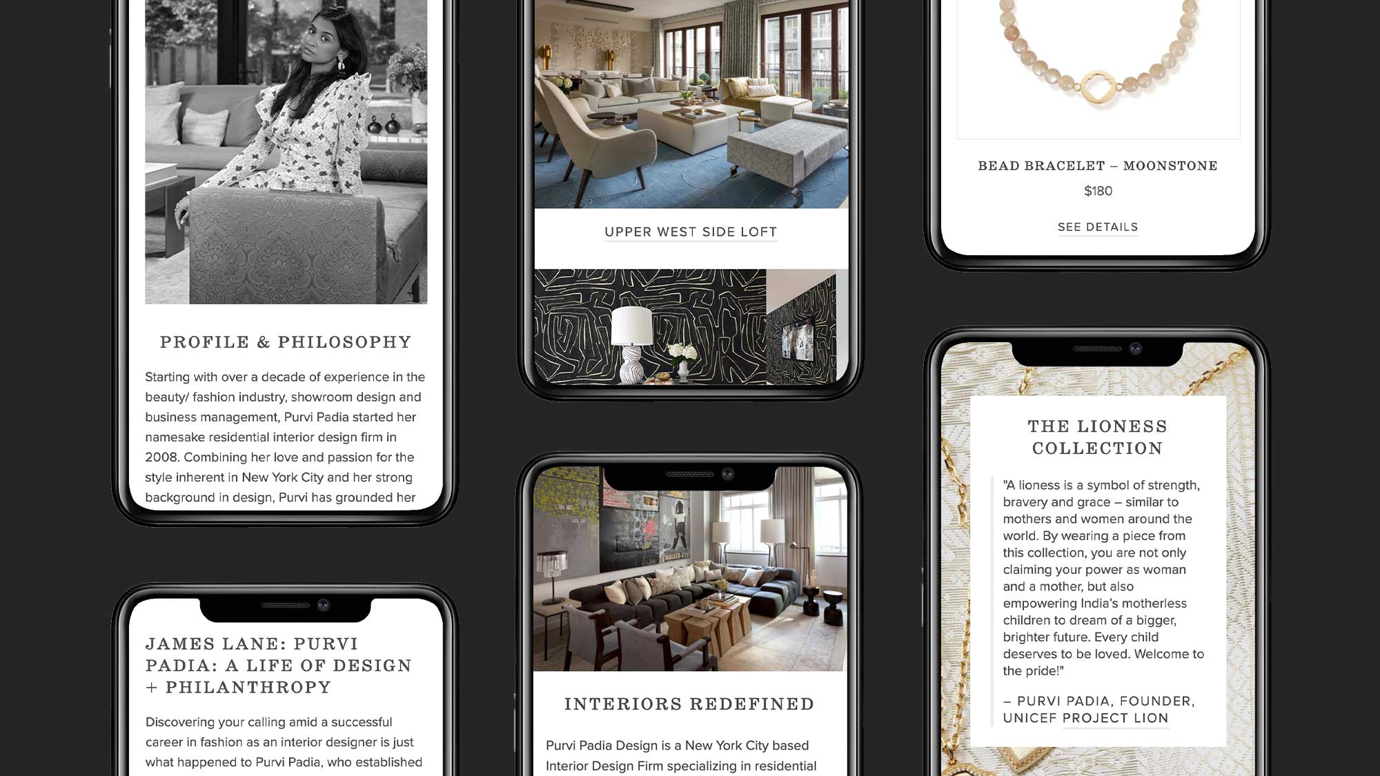 interior designer responsive mobile layouts