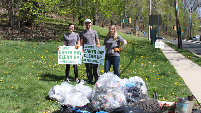 Trillion participates in Summit, NJ Earth Day Clean Up.