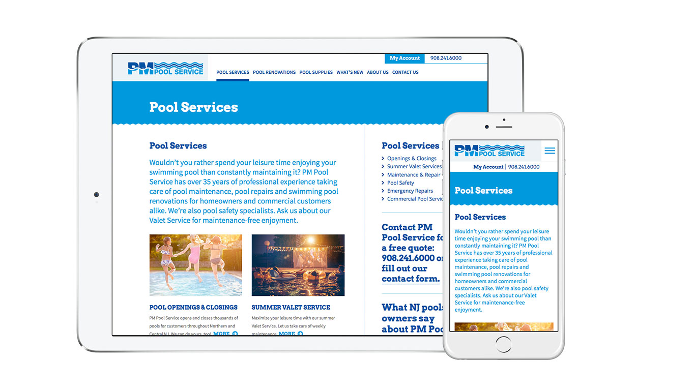 Pool service repair website designer