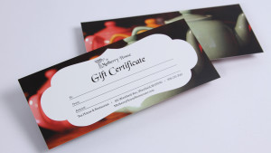 Restaurant stationery gift certificate design