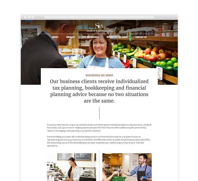 Smyle and Associates Accounting Firm Web Design Page – Trillion Creative