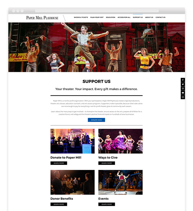 trillion design agency website development paper mill playhouse not for profit wordpress cms