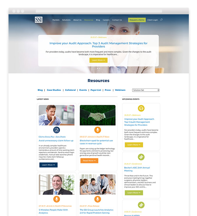 Corporate Healthcare Website Design Card Articles