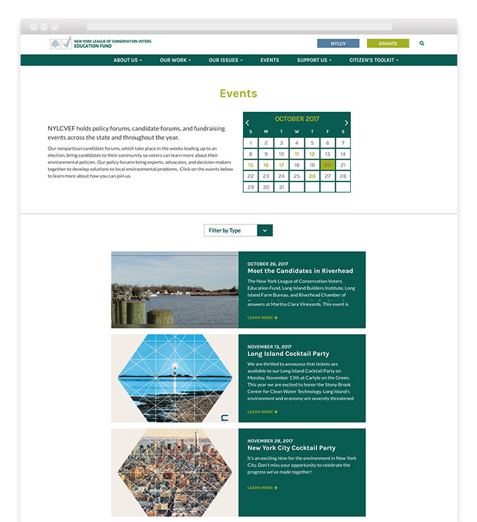 Environmental Website Design Calendar Events WordPress Plugin