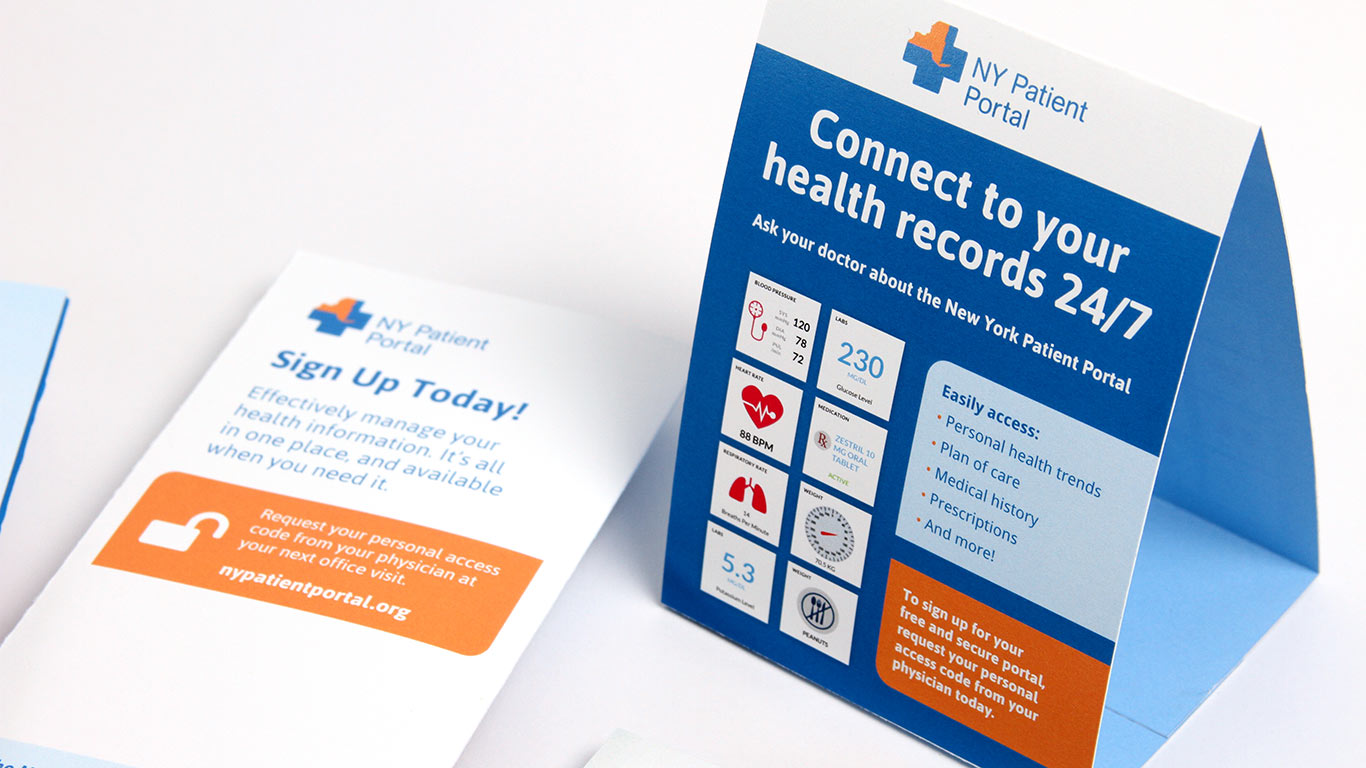 Healthcare Portal Branding Brochure Trifold Tent Card