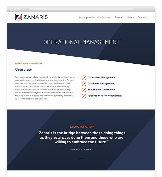 High Tech IT Website Redesign Operational Management