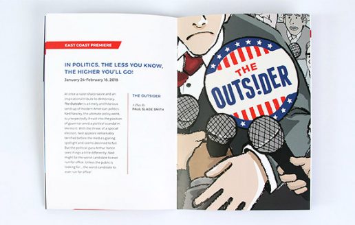 Theater Brochure Design Mailer The Outsider Artwork