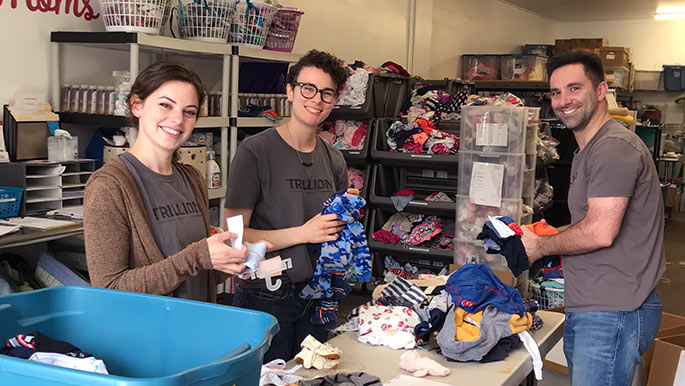 Trillion Day of Service 2018 volunteer Moms Helping Moms diaper bank NJ