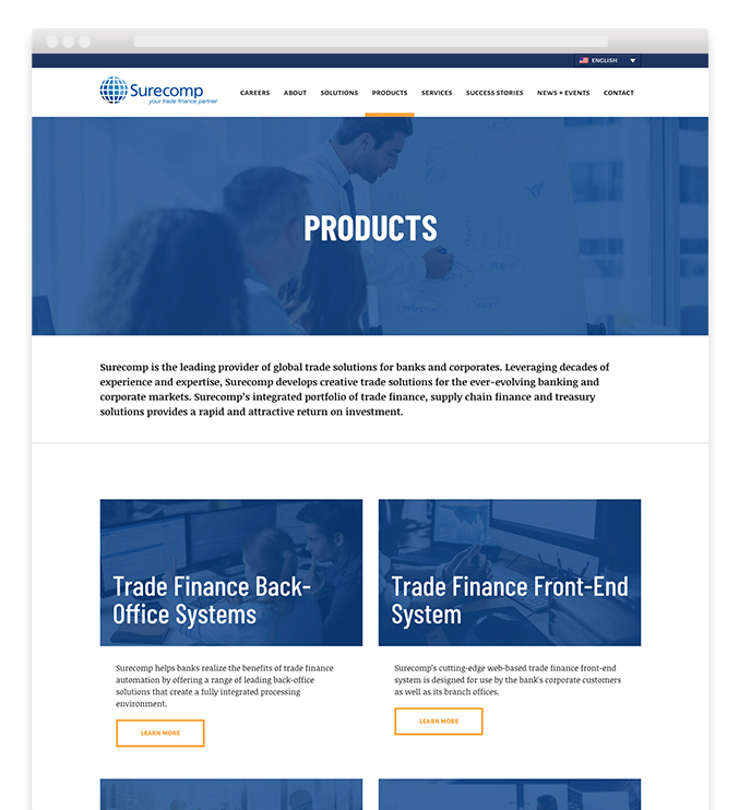 Multilingual Trade Finance Website Design Products