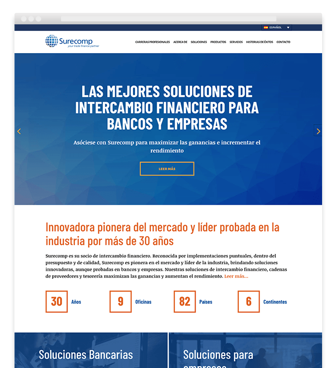 Multilingual Trade Finance Website Design Spanish Translation