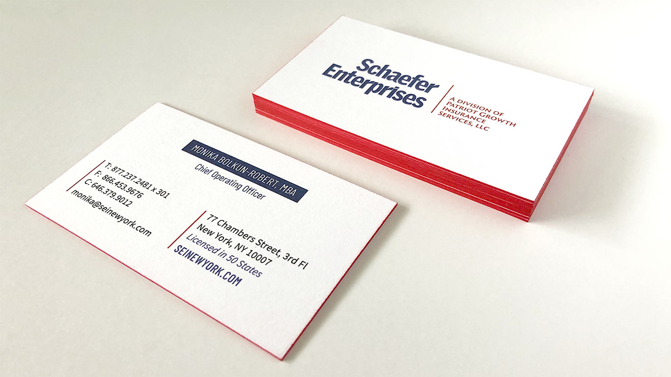 Insurance Rebranding Business Cards NYC