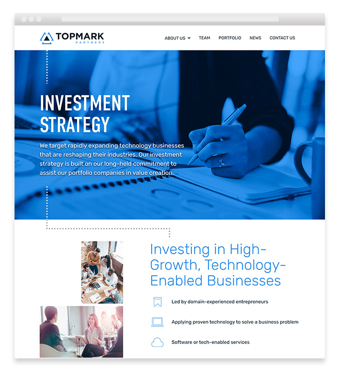 growth equity firm website strategy