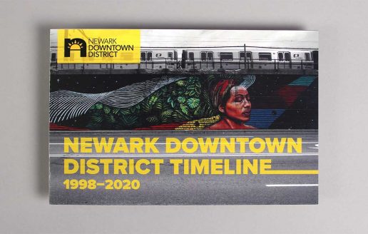 Booklet cover featuring a mural on a train line in Newark, NJ
