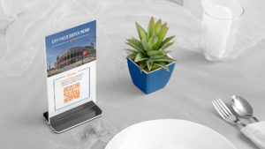 table topper for a stadium menu