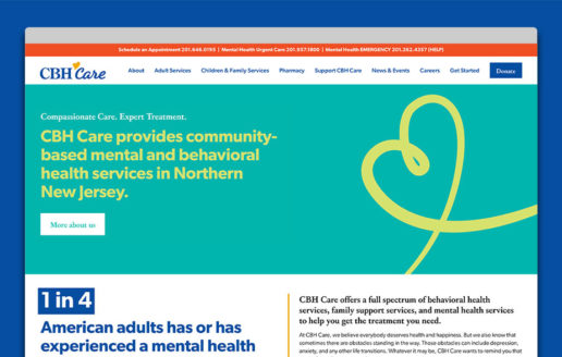 Mental health agency website homepage design