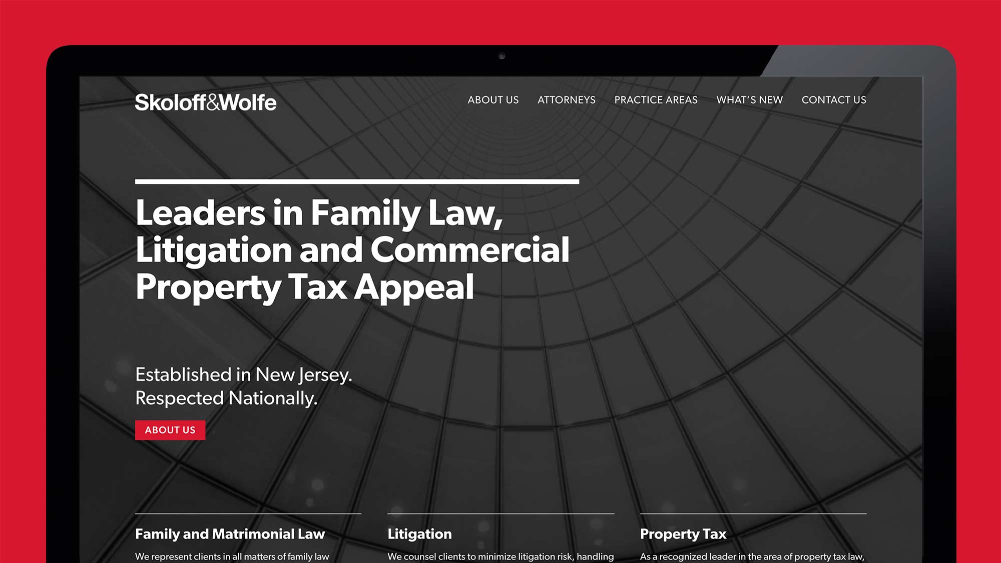Modern law firm website homepage design