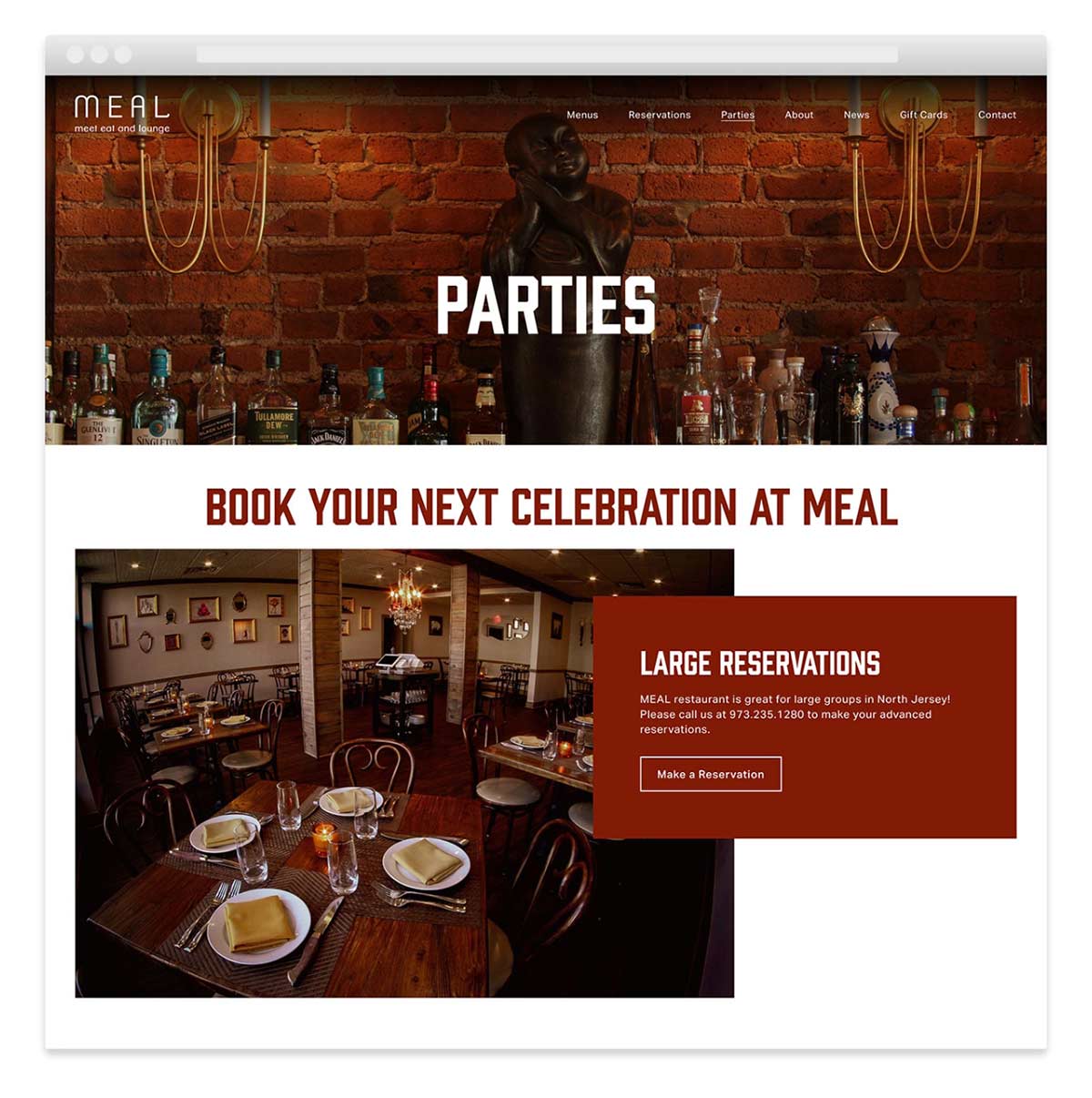 MEAL website - Parties page