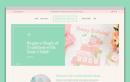 Britsy Bean E-Commerce Website Holiday Decor