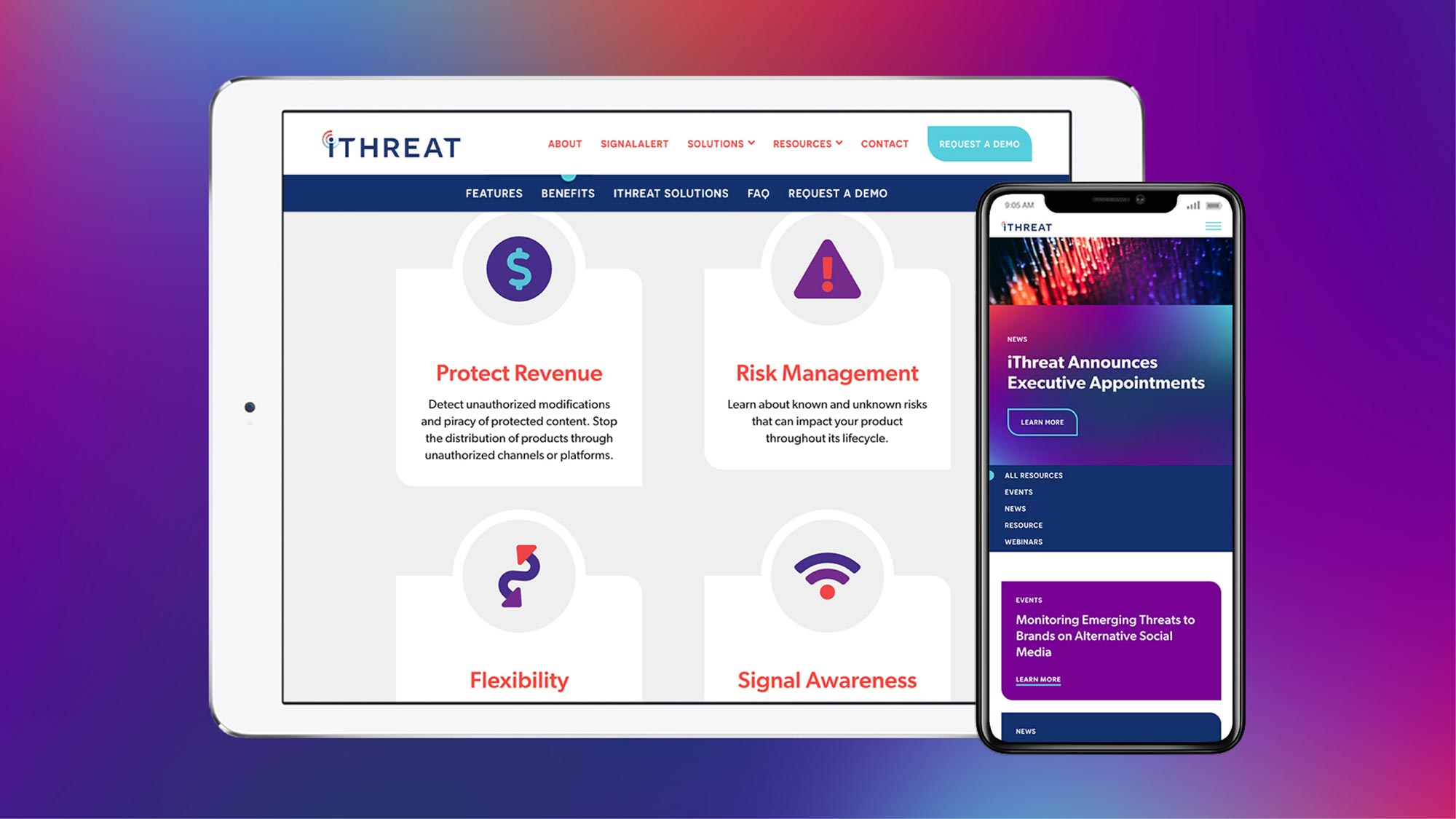 threat monitoring website design