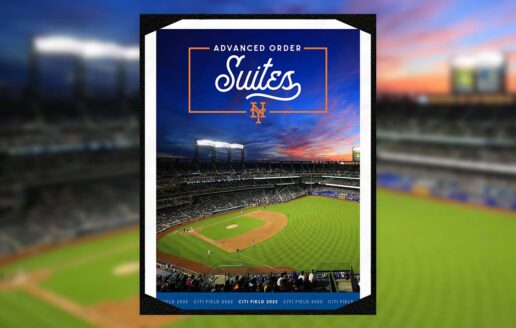 Cover of a menu design for Citi Field, a stadium or arena in New York City.