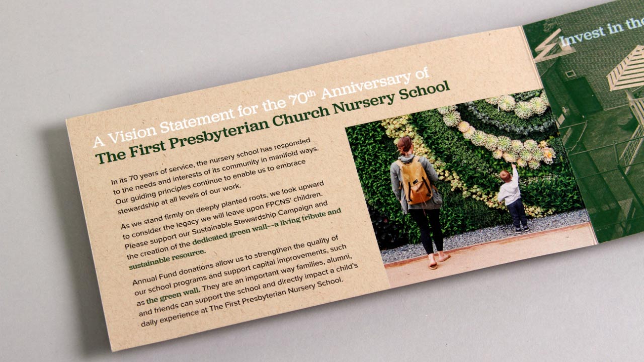 The First Presbyterian Church Nursery School Sustainable Stewardship Campaign