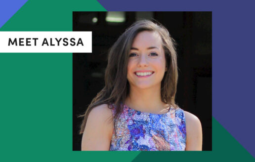 A picture of Alyssa Picard with the text, "Meet Alyssa" in a banner.