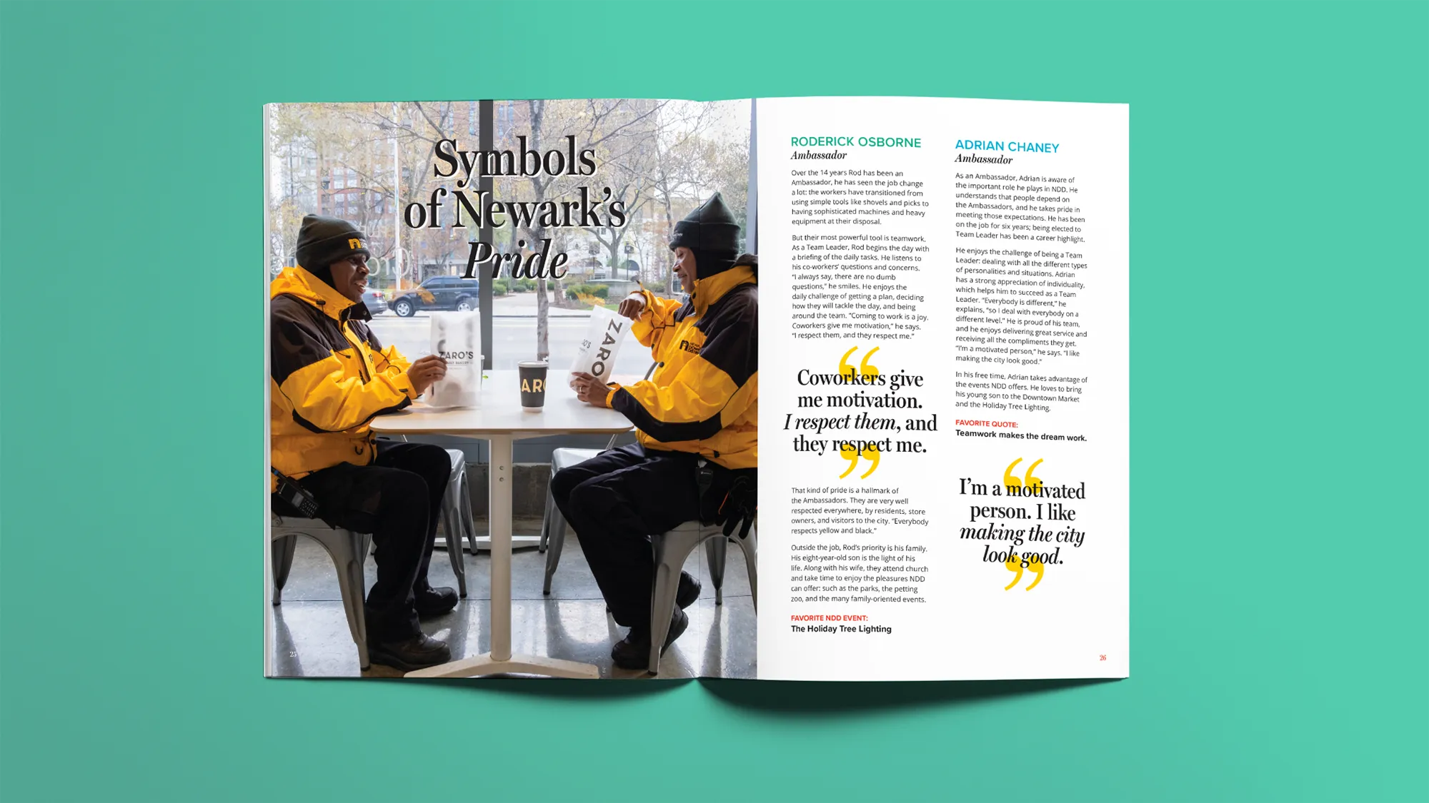 A spread from the annual impact report.