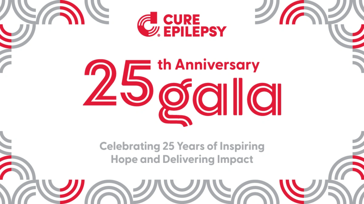 CURE Epilepsy 25th Anniversary Gala email header design.