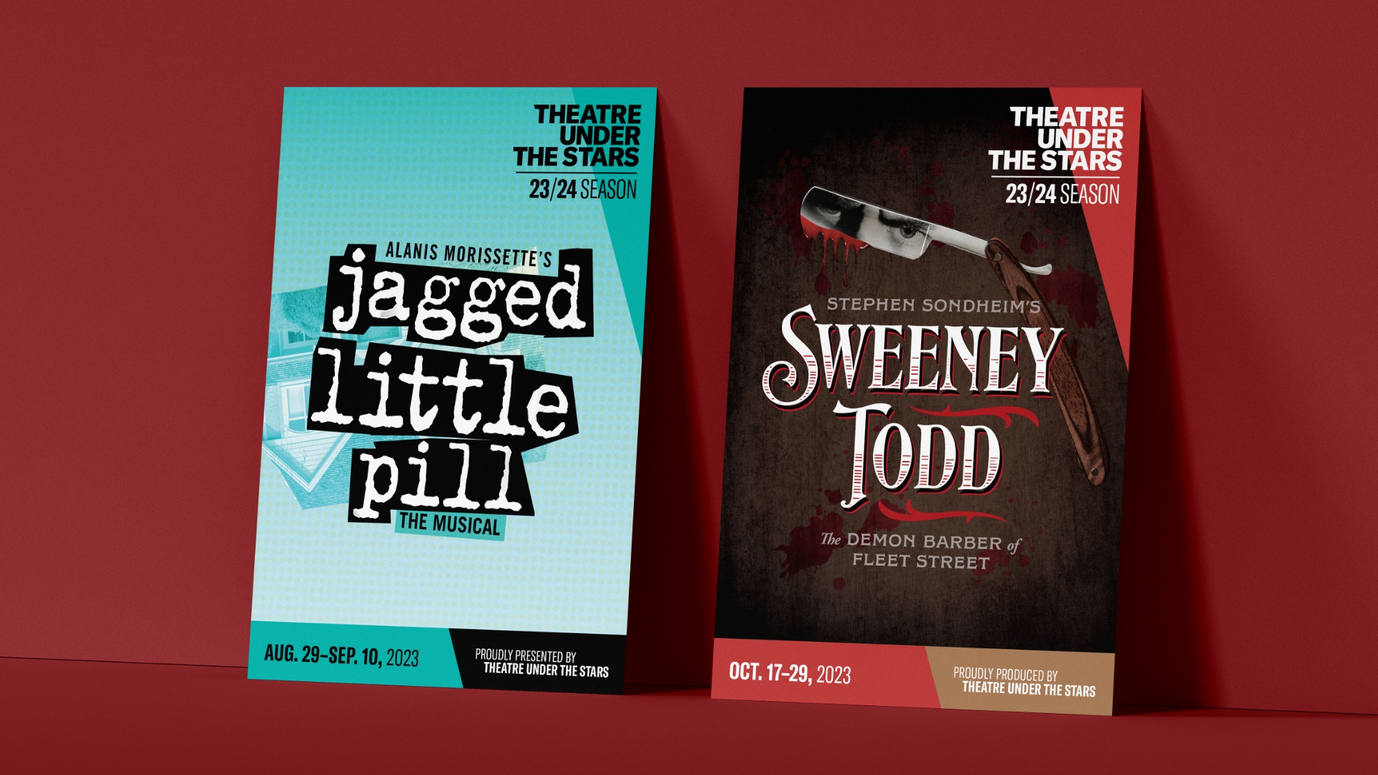 TUTS theatre season branding posters