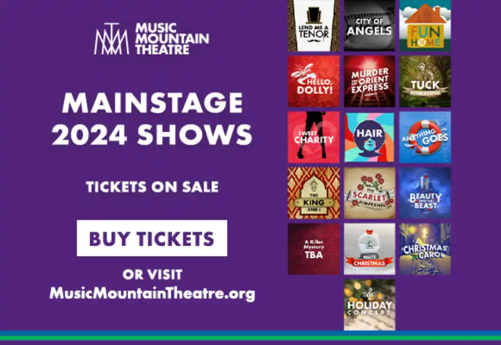 Music Mountain Theatre Mainstage 2024 Shows advertising