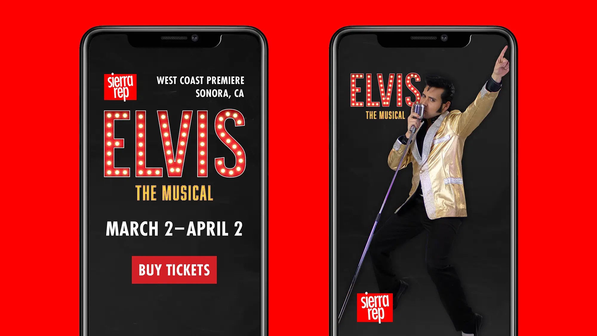 Sierra Rep digital advertising on mobile for Elvis