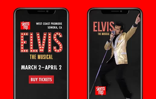 Sierra Rep digital advertising on mobile for Elvis
