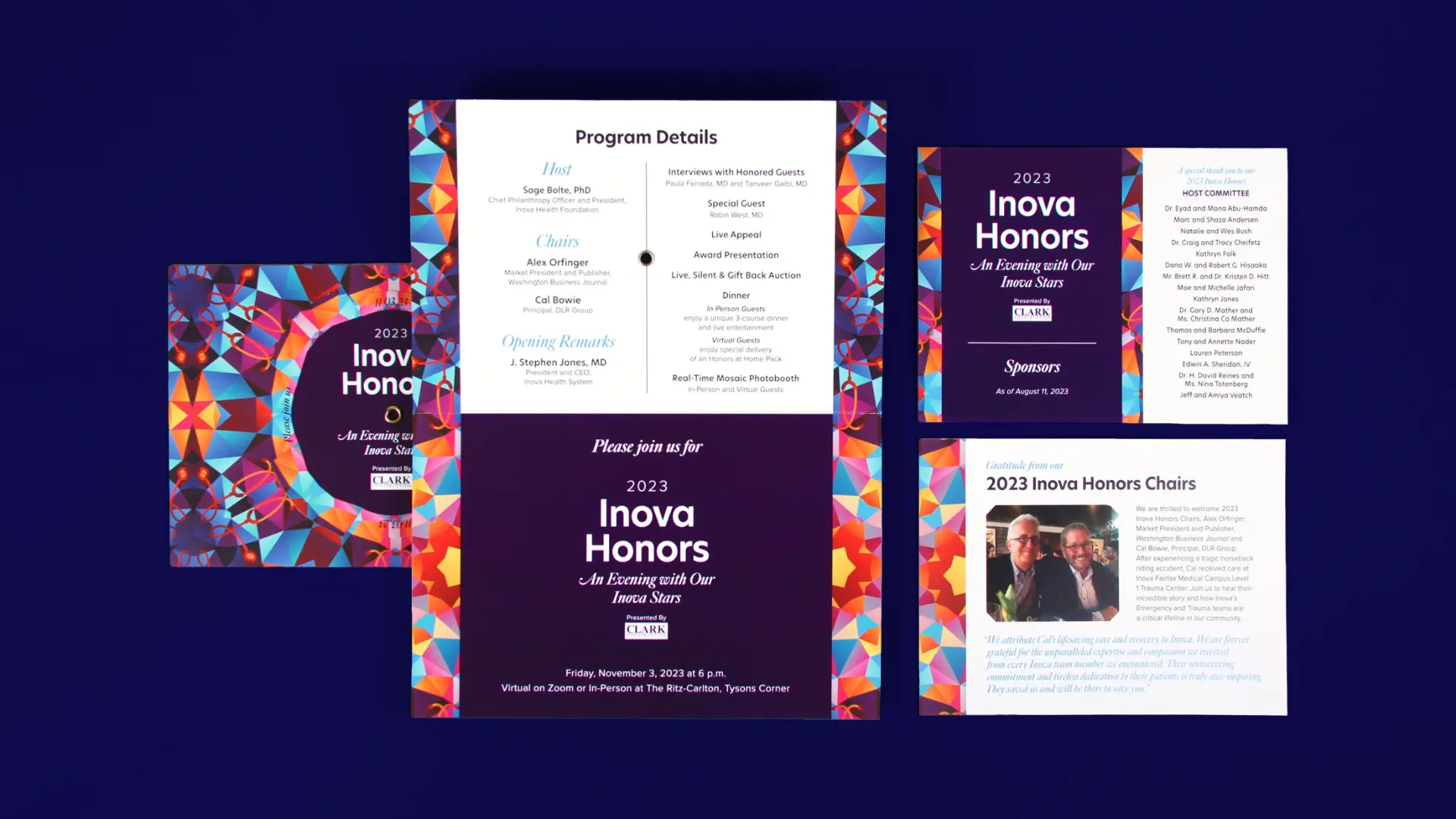 Full invitation package for the Inova Honors Gala.