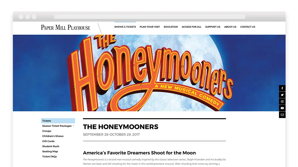 Trillion Paper Mill Playhouse Homepage