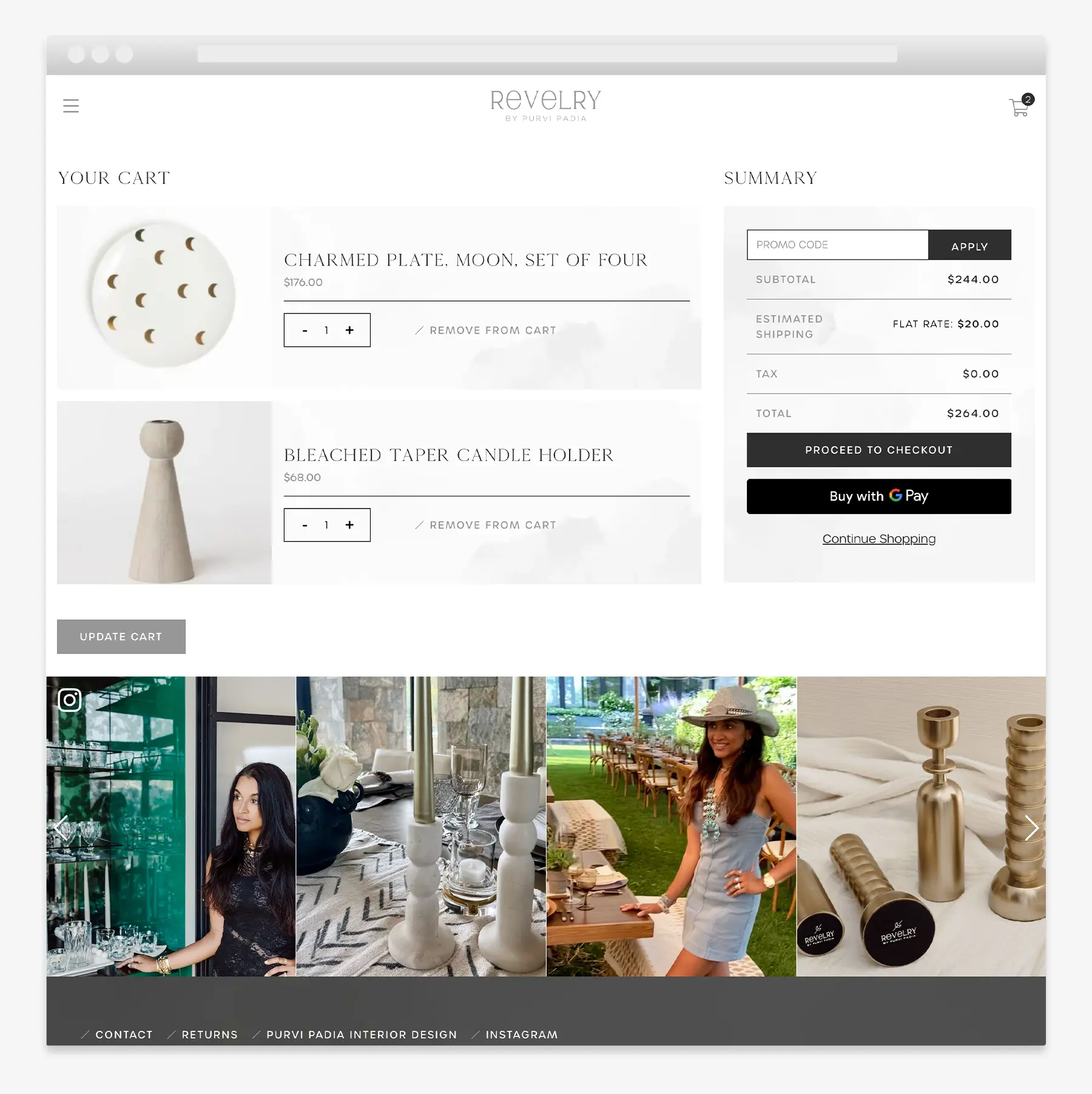 Woocommerce shop for tableware brand Revelry Home