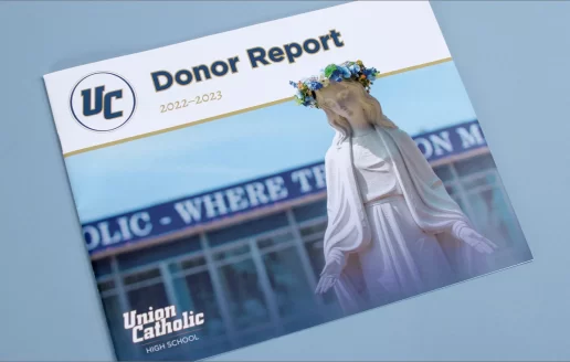 Union Catholic High School donor report cover design