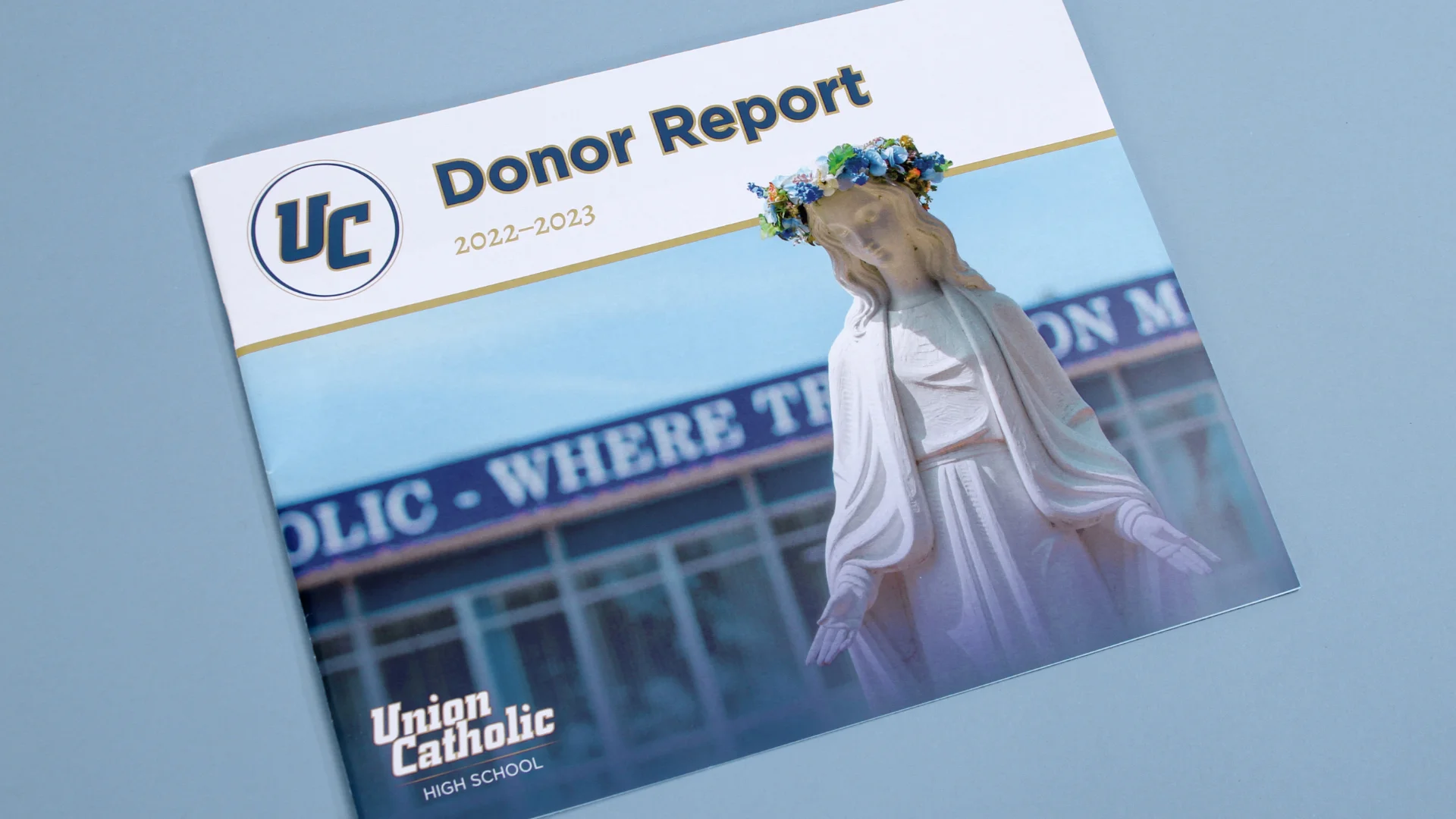 Union Catholic High School donor report cover design