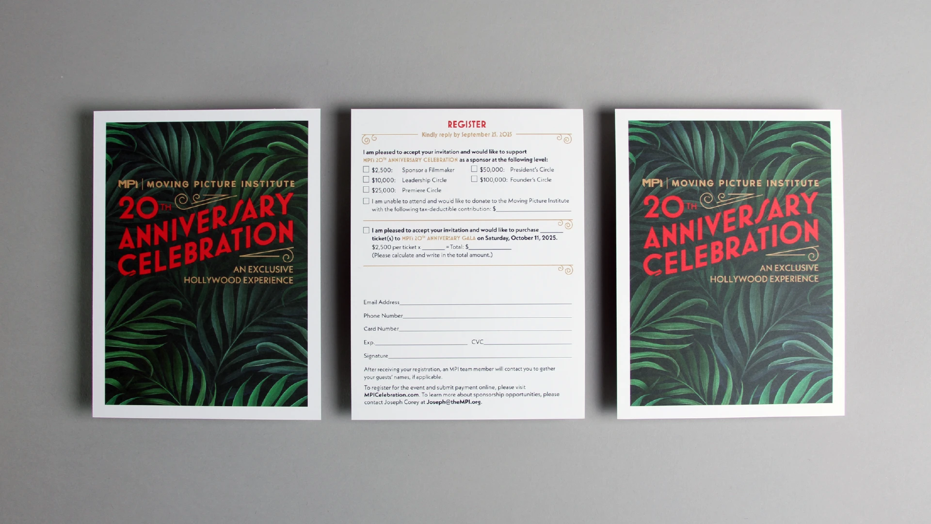 Moving Picture Institute 20th Anniversary Celebration Gala Event Branding