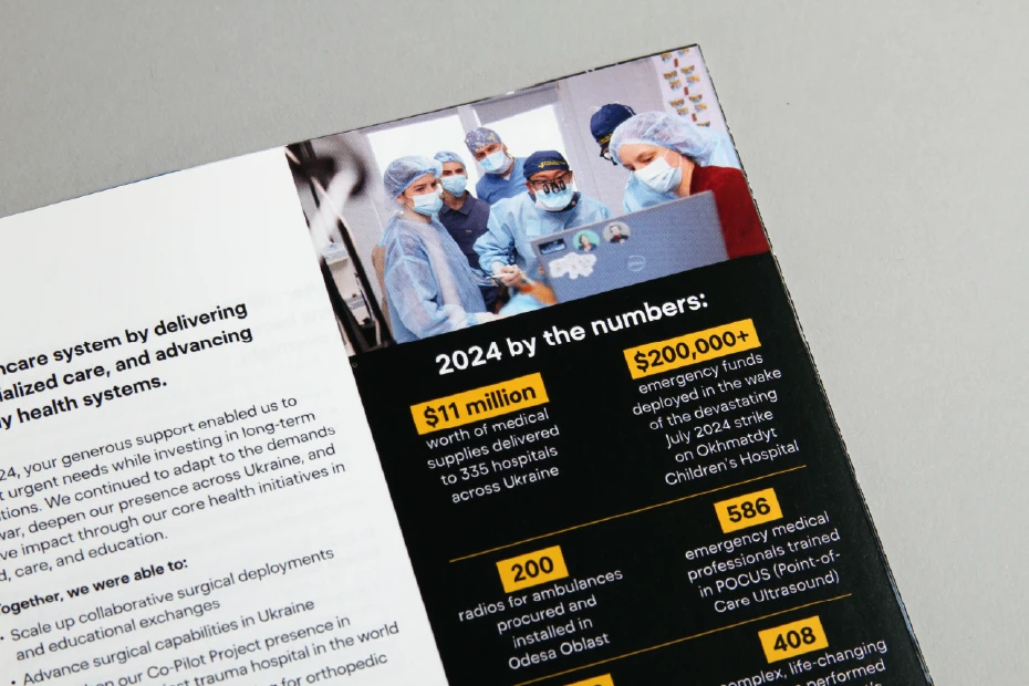 Data-Driven Report Spread Infographic example for impact report