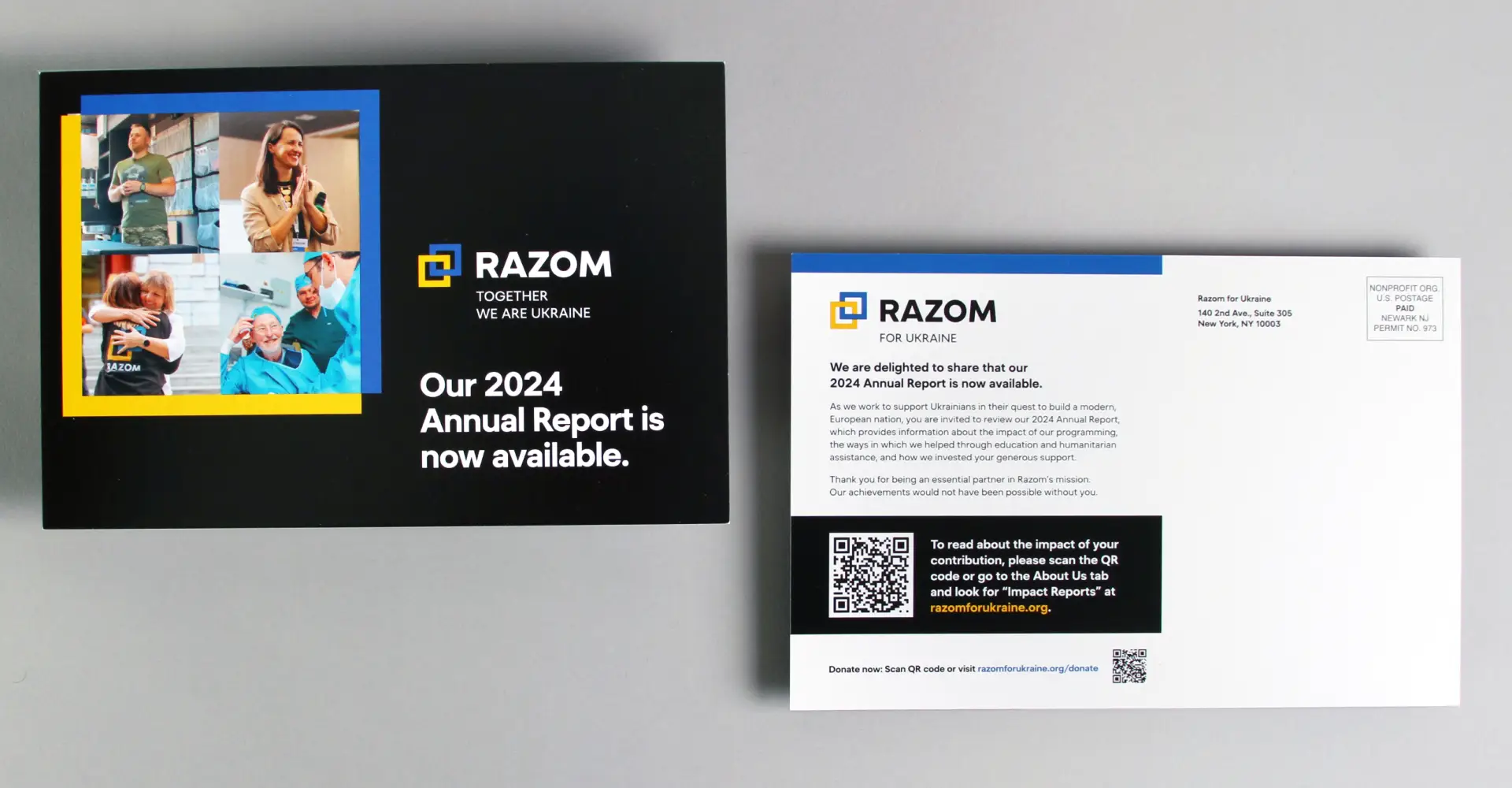 postcard announcement for online annual report