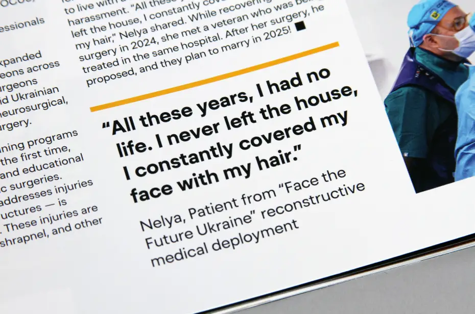 testimonial pull quote design for annual report