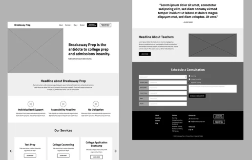 Prevention Links wireframes by Trillion