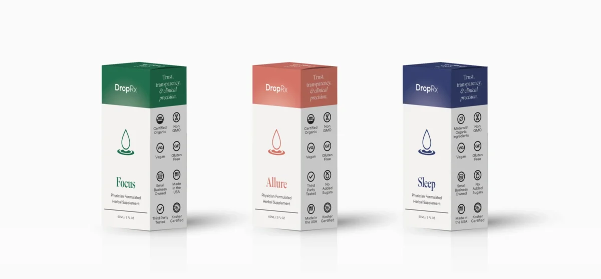 Packaging design for DropRx by Trillion.