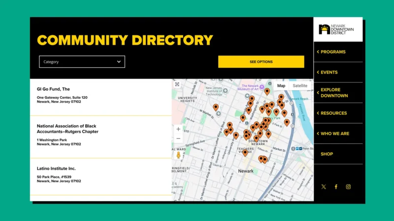 downtown district website community directory