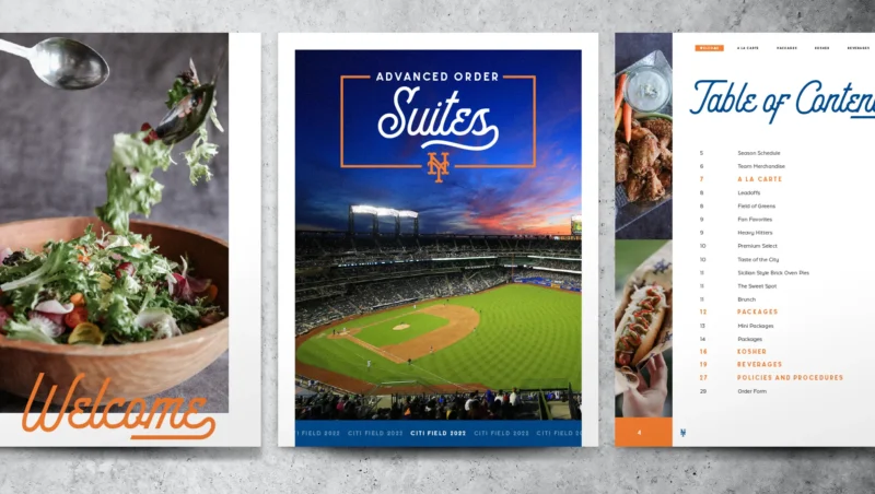 CitiField Advanced Order Suites Menu Designs