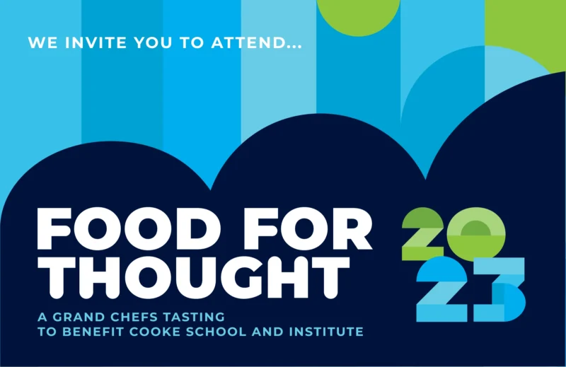 Cooke School gala invitation front cover design