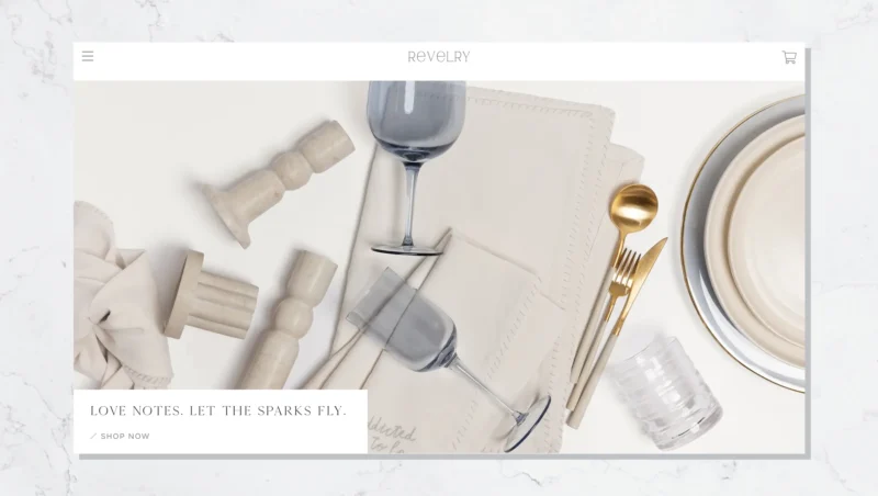 Revelry website homepage design