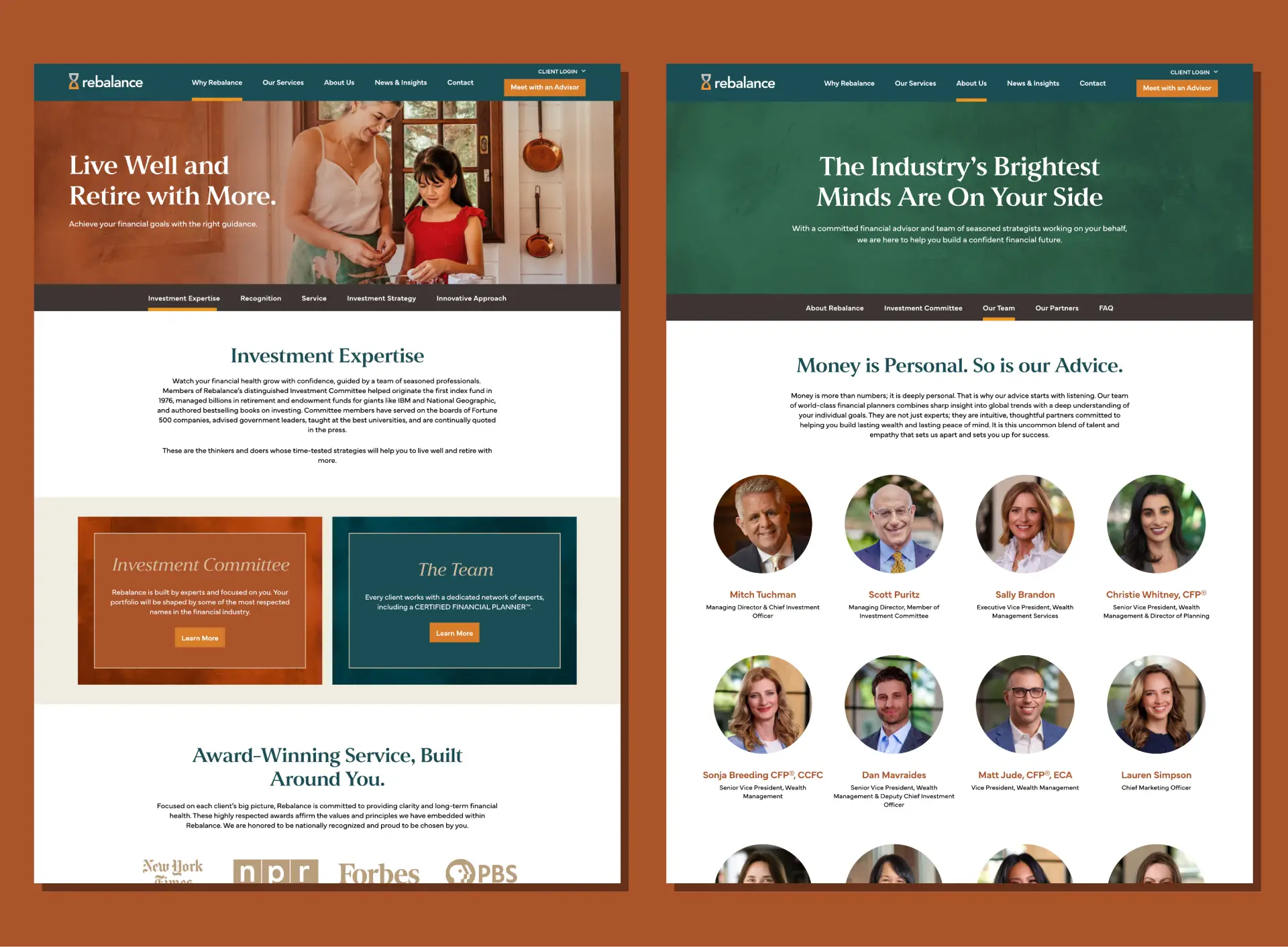 Desktop Screen Design for Financial Services Firm