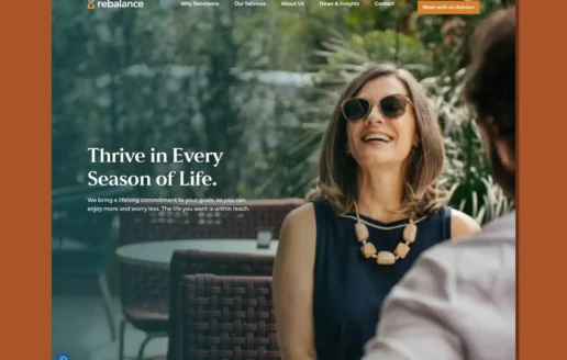 Homepage Design for Financial Services Firm